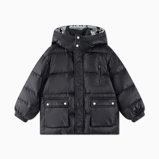 【秒1】【MQD】男童柔软舒适冬季满版拼接撞色连帽羽绒服 商品图7