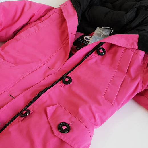【95新】Canada Goose加拿大鹅2530L玫红色Montebello派克大衣连帽羽绒服女士现售价：2700！151224NJS12 商品图4