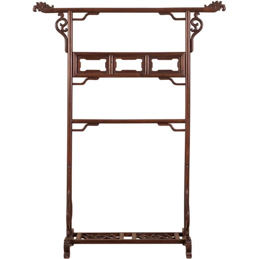 清 红木云纹搭脑中牌子衣架 商品图5