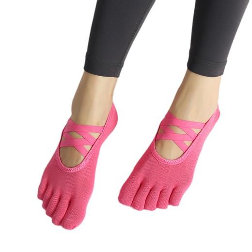 【5双起批，10双以上包邮】现货专业瑜伽袜点胶防滑运动露脚背袜地板普拉提透气运动瑜伽袜子 商品图4