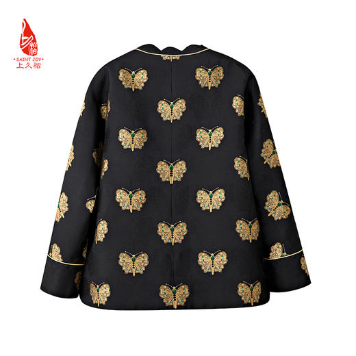 SAINTJOY/上久楷 女式宋锦外套 中式上衣 中国风 复古黑金蝴蝶 CY1024207014 商品图0