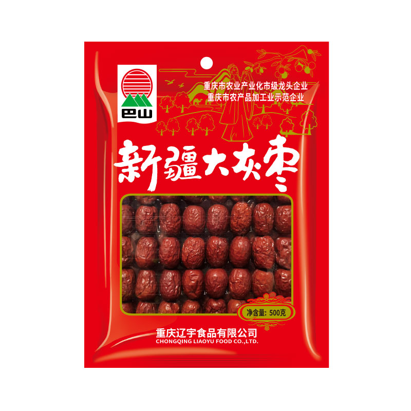 巴山新疆大灰枣500g 和田红枣干骏枣零食非免洗新枣精选新疆大枣