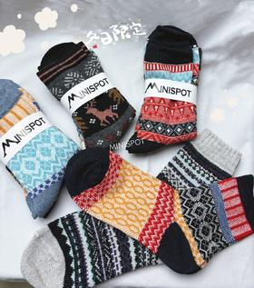情侣款中长筒复古10双羊毛袜内含真羊毛成分