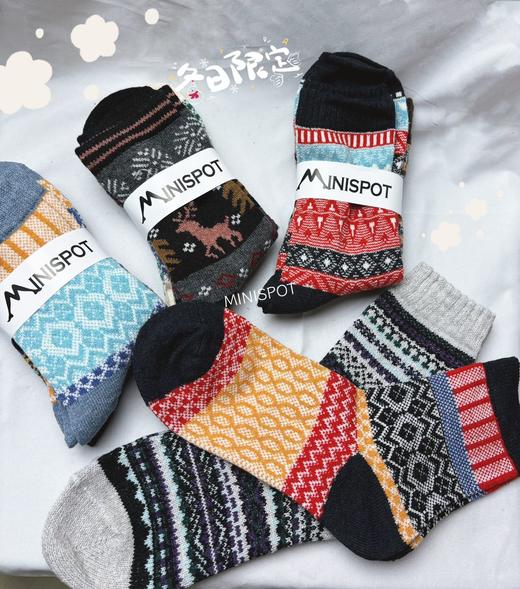 情侣款中长筒复古10双羊毛袜内含真羊毛成分 商品图0