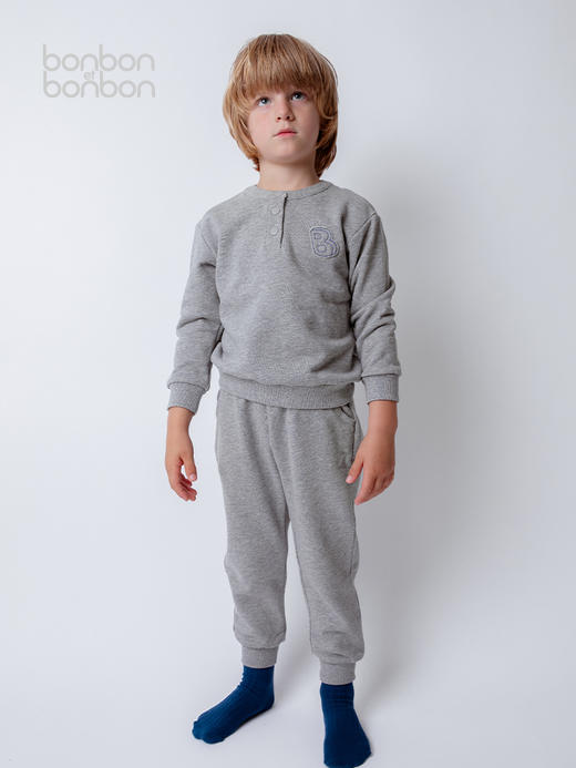 亨利领贴布绣卫衣套装 商品图0