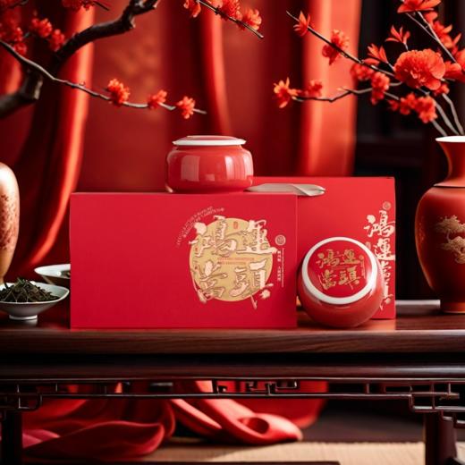 【雅韵茶礼 鸿运当头】陶瓷双罐金骏眉礼盒（125g*2） 商品图0