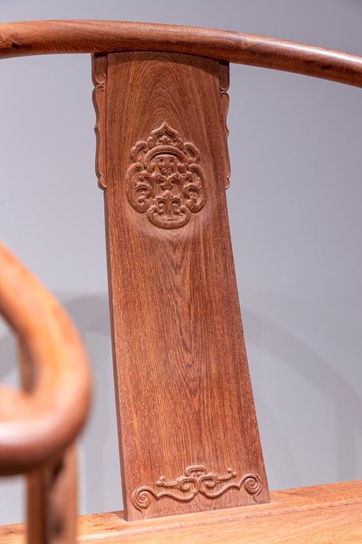 红桥红  家具严选  缅甸花梨（大果紫檀）【国博 团花圈椅 三件套】 商品图2