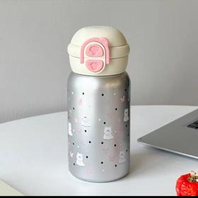 西高地卡通满印保温杯银色480ML
