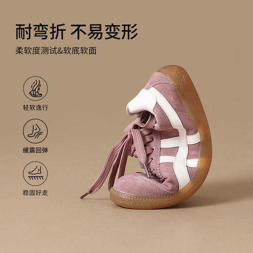 ZHR则则真皮德训鞋女2024新款复古百搭休闲运动鞋女超软平底女鞋 商品图2