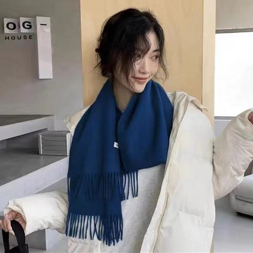 澳洲100%纯羊毛围巾 百搭秋冬围脖 加厚保暖披肩 简约流苏 围巾 商品图10