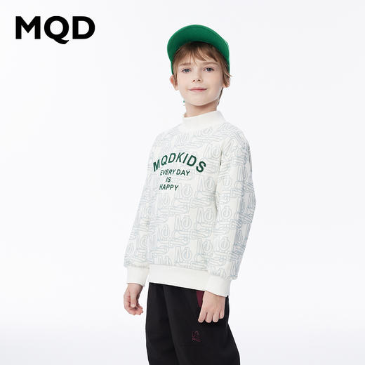 【秒】【MQD】男童冬季保暖舒适印花休闲半高领卫衣 商品图2