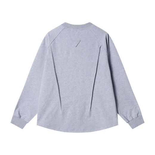 秋冬季新款时尚个性双拉链纯色倒三角褶皱圆领上衣百搭情侣潮流 商品图4