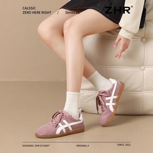 ZHR则则真皮德训鞋女2024新款复古百搭休闲运动鞋女超软平底女鞋 商品图8