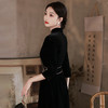 复古中国风中式旗袍改良版黑色年轻款修身七分袖旗袍ZQ&SC17700 商品缩略图2