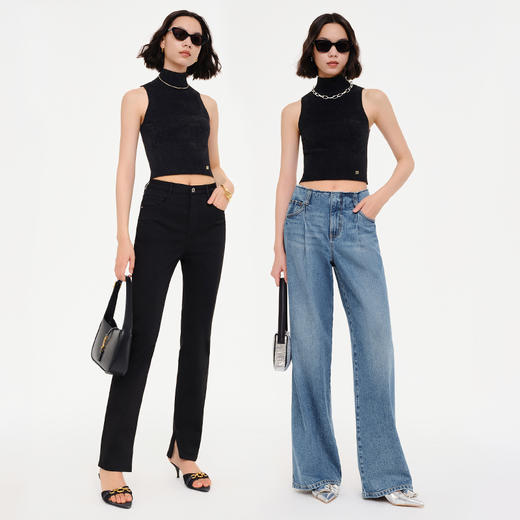 simplepieces背心女2023秋季新品丝绒质感立领无袖背心 商品图4