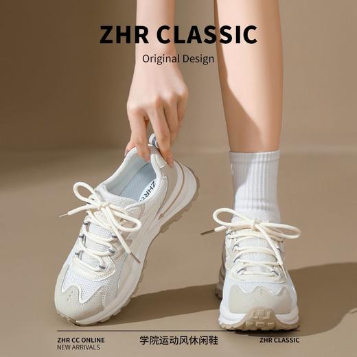 ZHR则则透气网面阿甘鞋女2024夏季新款ins百搭运动鞋厚底增高女鞋 商品图2