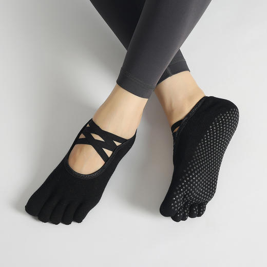 【5双起批，10双以上包邮】现货专业瑜伽袜点胶防滑运动露脚背袜地板普拉提透气运动瑜伽袜子 商品图5