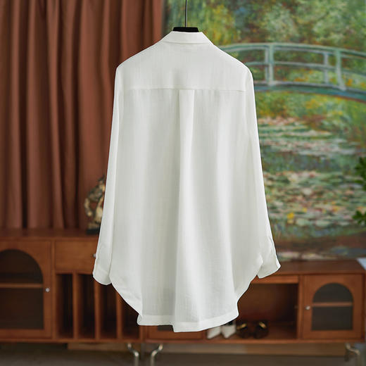 【高货wl】全新升级【铂金会员330/天猫439/差价109】(40004) 洛诗琳春秋新款精致高级感翻领刺绣长袖衬衫 商品图1