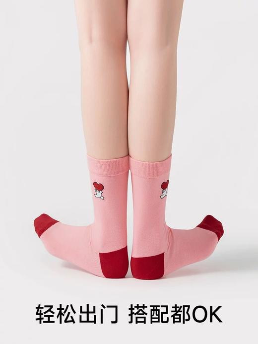 大红4双礼盒棉袜-爱心FC2179 商品图1