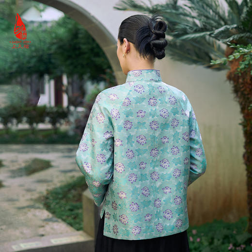 SAINTJOY/上久楷 女式宋锦外套 中式上衣 中国风 复古 曲水凌波 DWS24003-1 商品图2