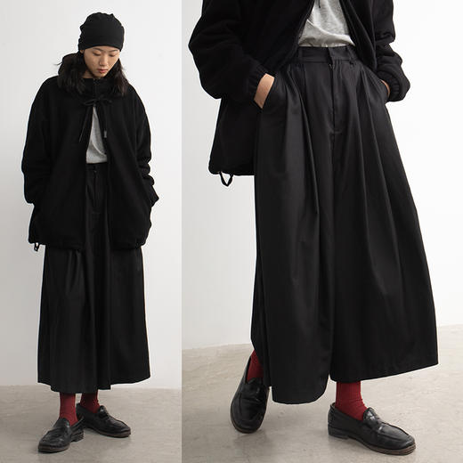 CryingCenter 深灰色 日式剑道服改良武士裙裤 九分裤 商品图1