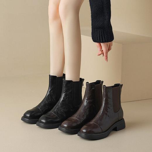 【预售5天】秋冬季雪地靴女加绒加厚棉鞋真皮平底软底切尔西靴小短靴JLY&18-145 商品图4