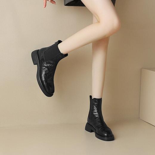 【预售5天】秋冬季雪地靴女加绒加厚棉鞋真皮平底软底切尔西靴小短靴JLY&18-145 商品图1