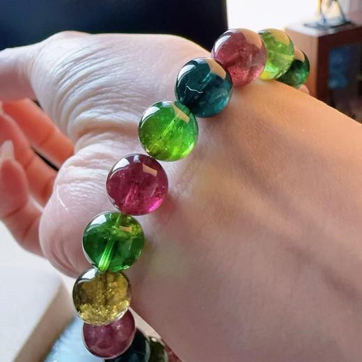 9mm-10mm单圈老矿彩虹碧玺手串 商品图0