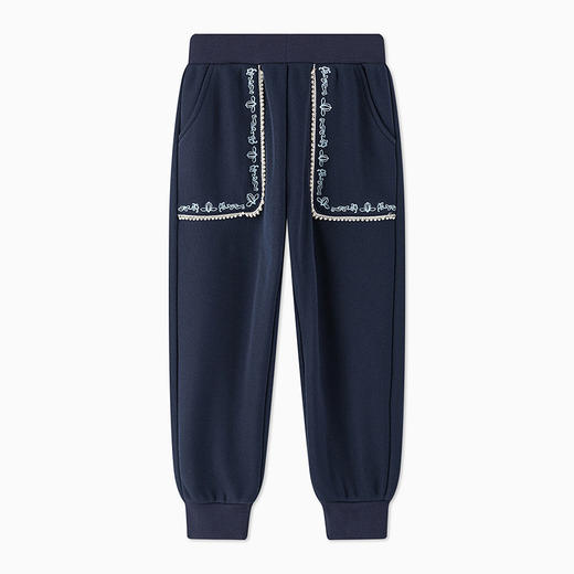 【秒】【冬款清仓】【MQD】女童冬季复古国风休闲绒感针织长裤 商品图1