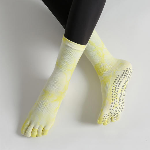【5双起批，10双以上包邮】源头工厂新品上市扎染渐变潮流小腿瑜伽袜防滑普拉提跳操跑步健身 商品图6