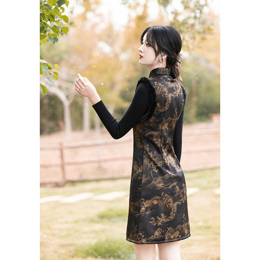 新中式旗袍马甲，中国风外搭改良新年拜年服ZQX-6027 商品图3