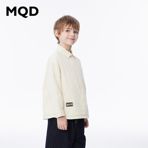 【秒2】【MQD】男童冬季绒感保暖舒适休闲翻领衬衫 商品图0