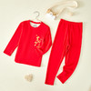 【福气上身❗️儿童羊毛蚕丝套装】把喜气穿身上，轻松御寒不臃肿！新年春节马年秋冬保暖男女童秋衣秋裤中大童宝宝保暖内衣睡衣本命年 商品缩略图5