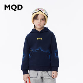 【MQD】男童冬季保暖舒适加绒潮酷印花卫衣