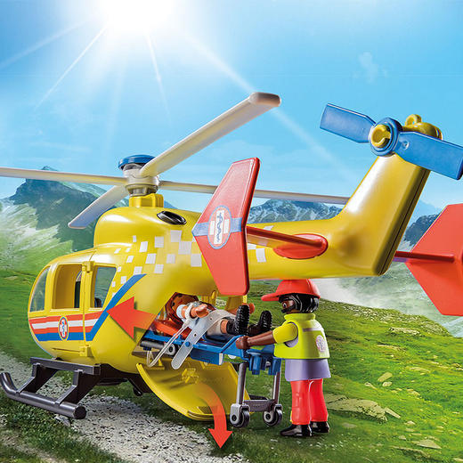 Playmobil 摩比世界 救援直升机 救援行动 适合4-10岁 玩具模型 场景模拟 德国品牌 -PM71203 商品图3