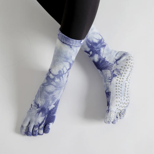 【5双起批，10双以上包邮】源头工厂新品上市扎染渐变潮流小腿瑜伽袜防滑普拉提跳操跑步健身 商品图5