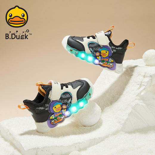 B.DUCK小黄鸭童鞋冬季男女童灯鞋22-30 B5586871 商品图2