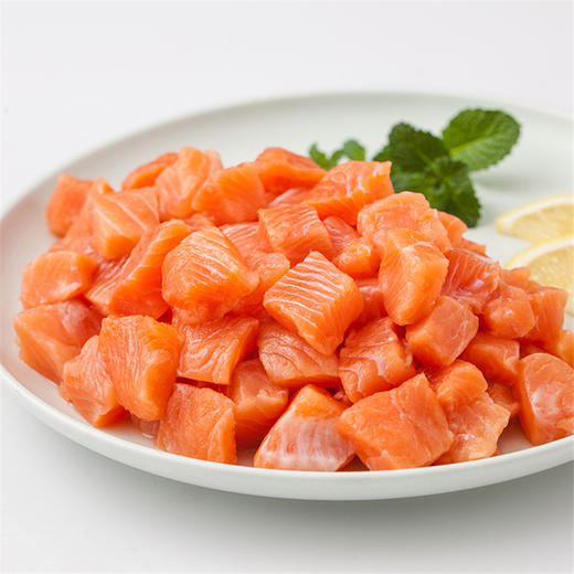 s【送芥末酱油】新疆三文鱼肉丁 国产虹鳟三文鱼 优质鱼肉 营养新鲜 新疆海鲜 商品图1