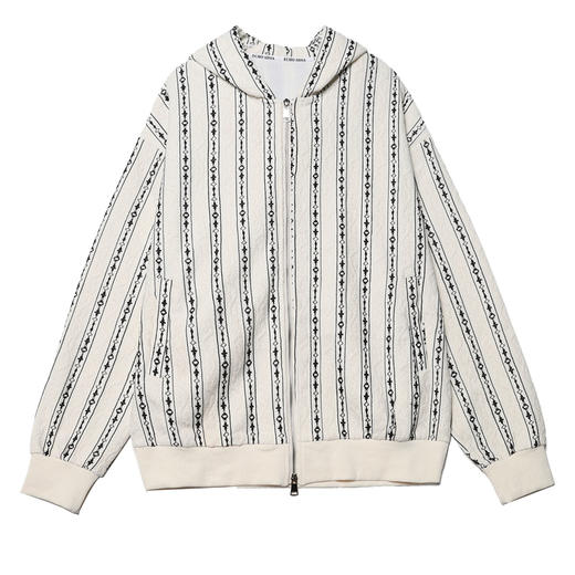 WT11潮流条纹拉链连帽卫衣宽松百搭长袖时尚男女同款休闲外套潮 商品图0