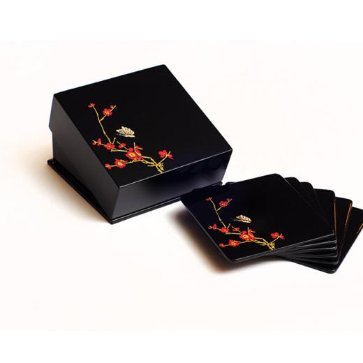 【梵谷漆器】腊梅报喜 大漆彩绘杯垫 商品图1