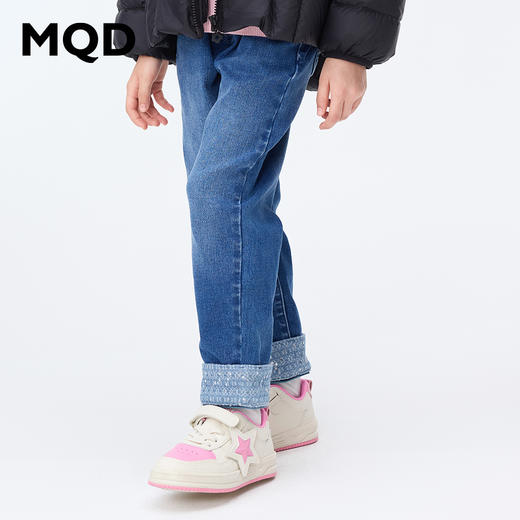 【MQD】女童冬季舒适直筒休闲时尚牛仔长裤 商品图1