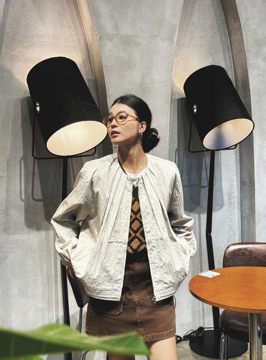 顺丰包邮34014洛诗琳新款洋气百搭韩系茧型设计感短款外套女~60521 商品图3