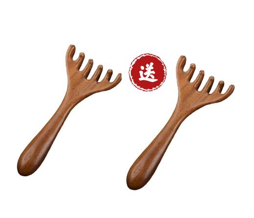 【买一送一】鹿角六齿檀木按摩梳 从头保养到脚的养生神器 A-2726 商品图0