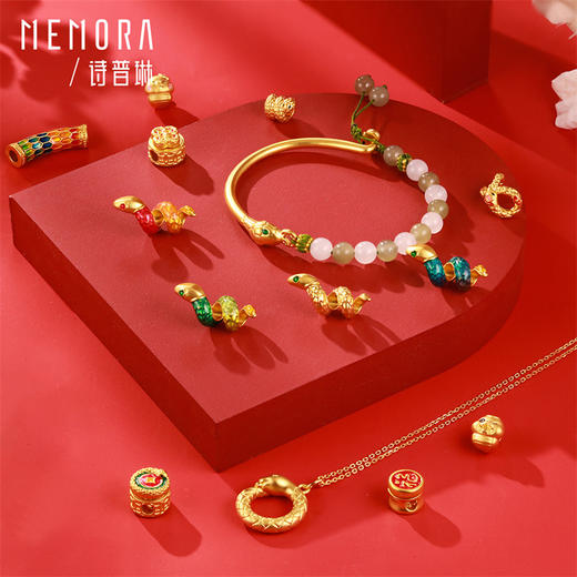 灵蛇献瑞 蛇来运转 足金转运珠国潮中国风黄金生肖蛇宝宝礼物MEMORA诗普琳HP829401、HP829301 商品图1