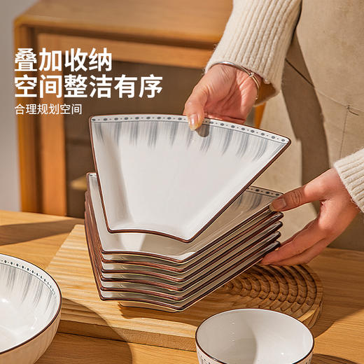 摩登主妇蓝线年夜饭拼盘碗碟套装家用2024新款菜盘子过年团圆餐具 商品图3