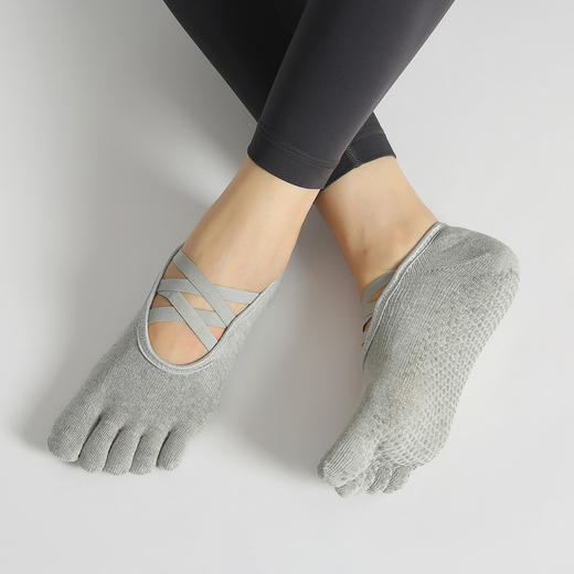 【5双起批，10双以上包邮】现货专业瑜伽袜点胶防滑运动露脚背袜地板普拉提透气运动瑜伽袜子 商品图9