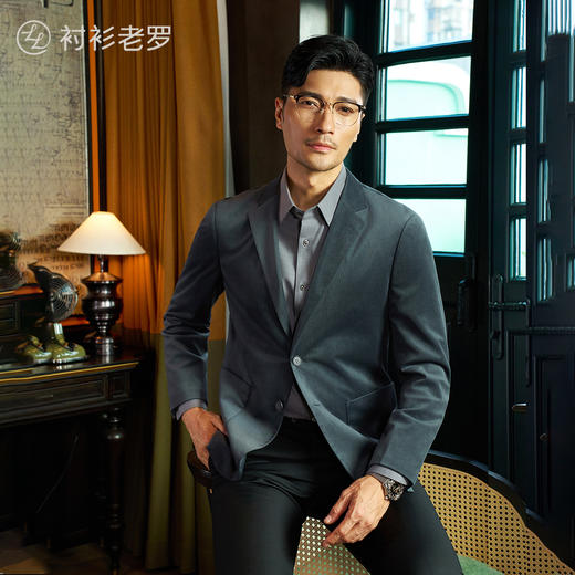 【精英二号】金丝绒男士灯芯绒平驳领单西247X0S509N 商品图3