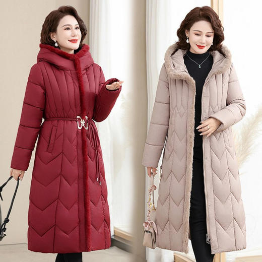 TZW-50岁中老年女装秋冬羽绒棉服洋气新款中年妈妈冬装外套中长款棉袄 商品图3