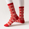 【5双起批，10双以上包邮】本命年幸运红瑜伽袜新年袜千鸟格普拉提袜棉袜小腿袜红色喜庆女袜 商品缩略图2