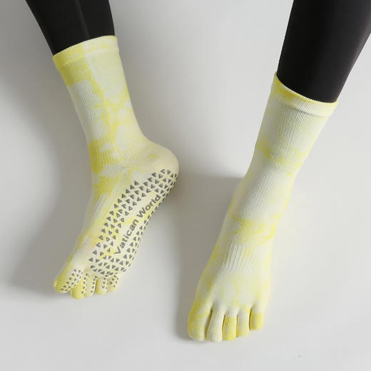 【5双起批，10双以上包邮】源头工厂新品上市扎染渐变潮流小腿瑜伽袜防滑普拉提跳操跑步健身 商品图3